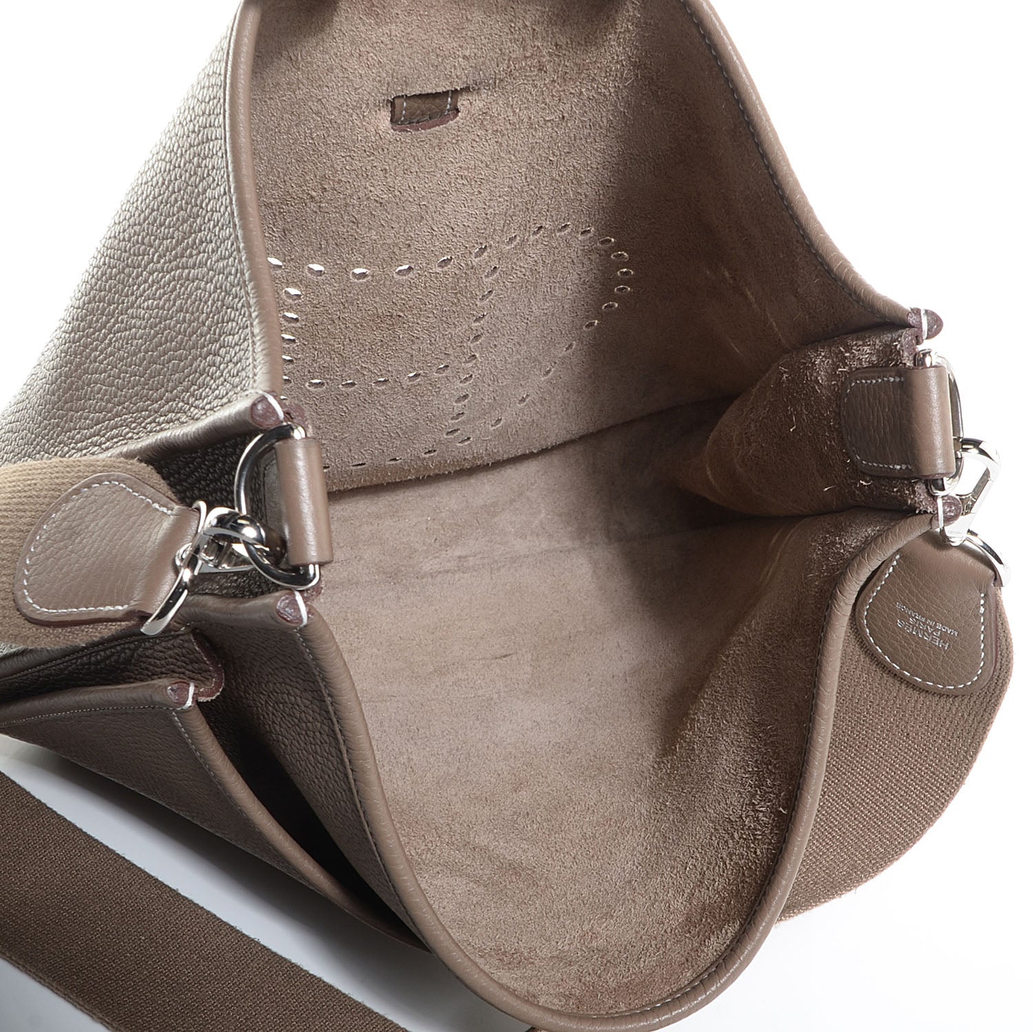 Hermes Taurillon Clemence Evelyne III GM Etoupe 5 of 13