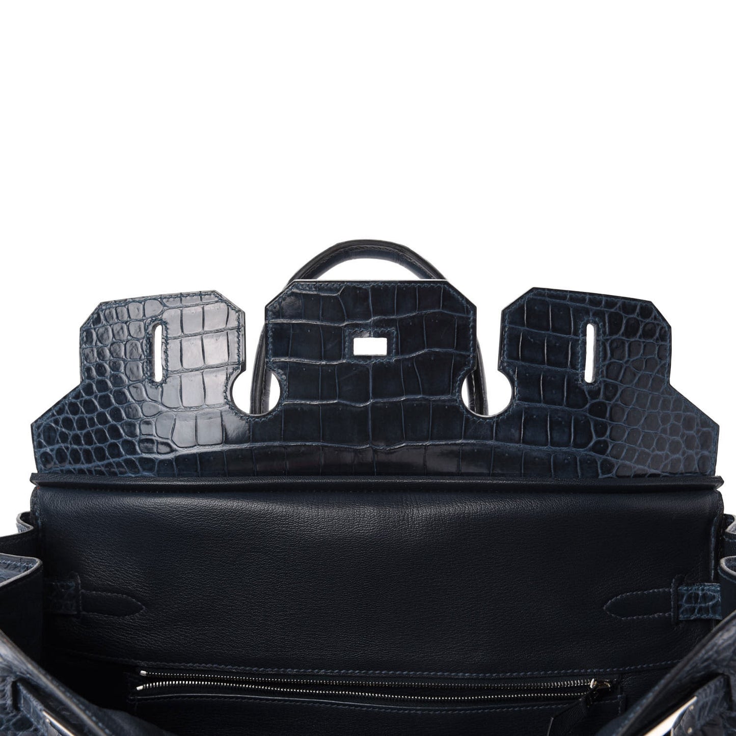 Shiny Porosus Crocodile Birkin 35 Bleu Abysse