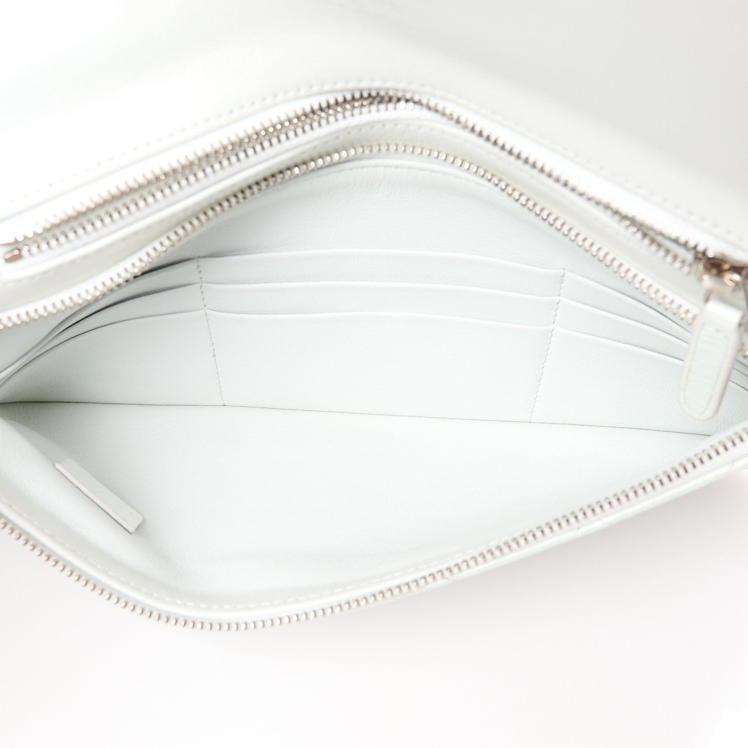 Chanel Iridescent Aged Calfskin Quilted Small 31 Pouch White 5 of 11