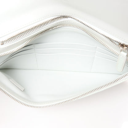 Chanel Iridescent Aged Calfskin Quilted Small 31 Pouch White 5 of 11