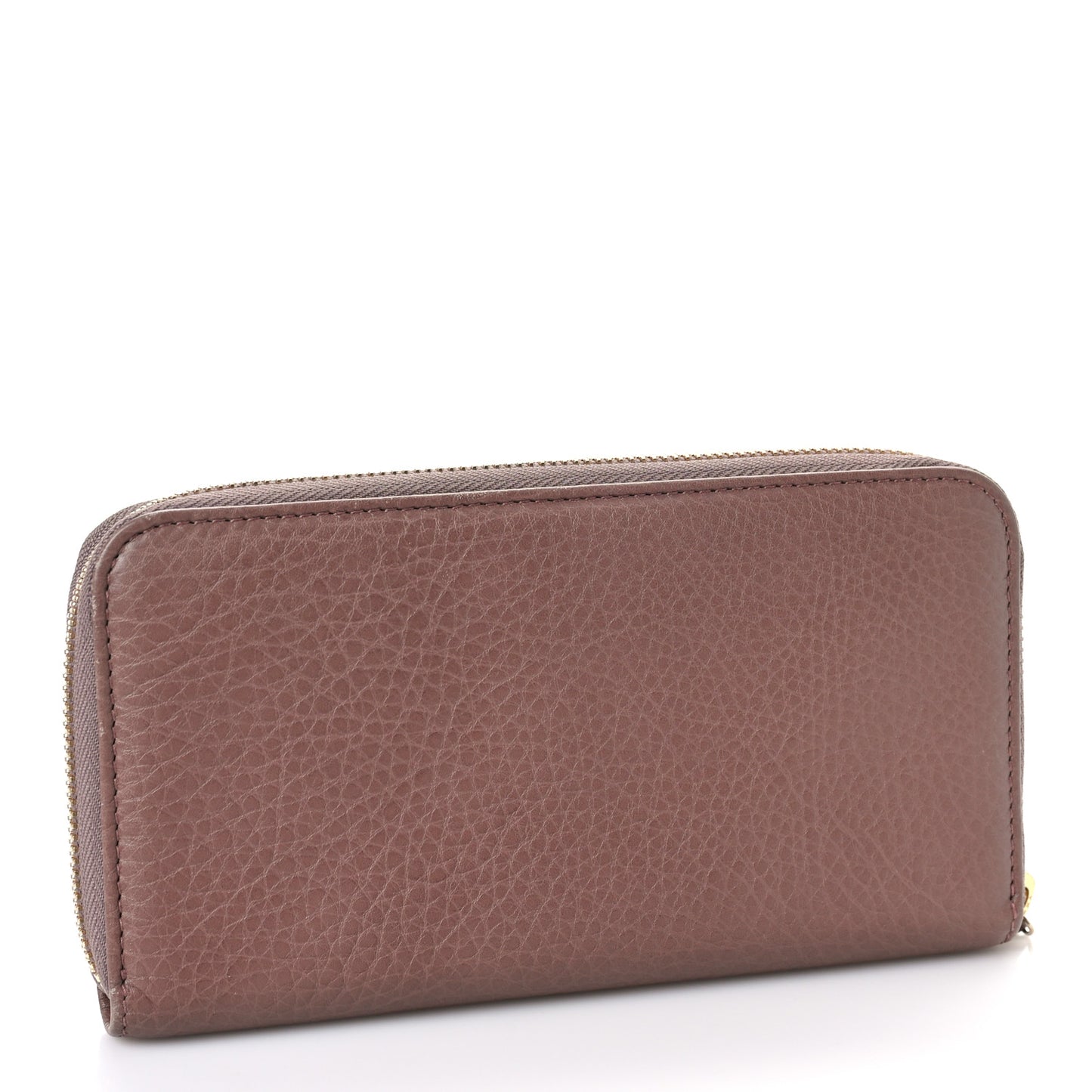 Dollar Calfskin Zip Around Wallet Rosy Phard