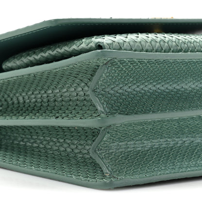 Saint Laurent Calfskin Snakeskin Small Monogram Sunset Sea Green 12 of 16