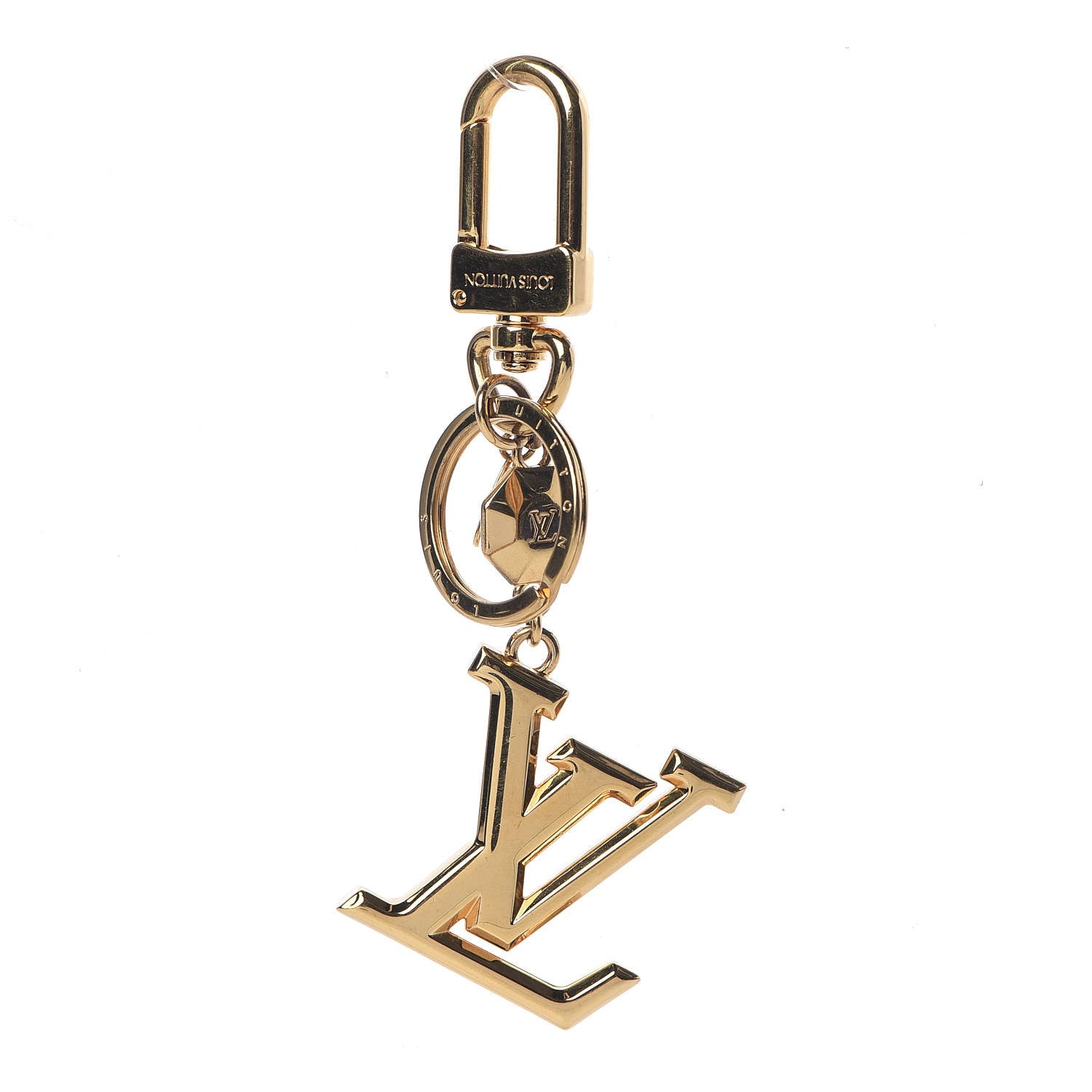Louis Vuitton LV Facettes Bag Charm Key Holder Gold 1 of 3