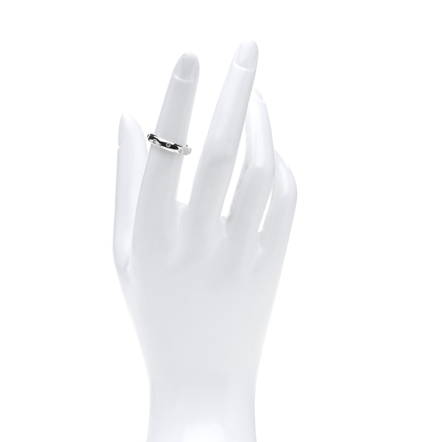 Tiffany Platinum Diamond 4mm Etoile Band Ring 50 5.5 2 of 4