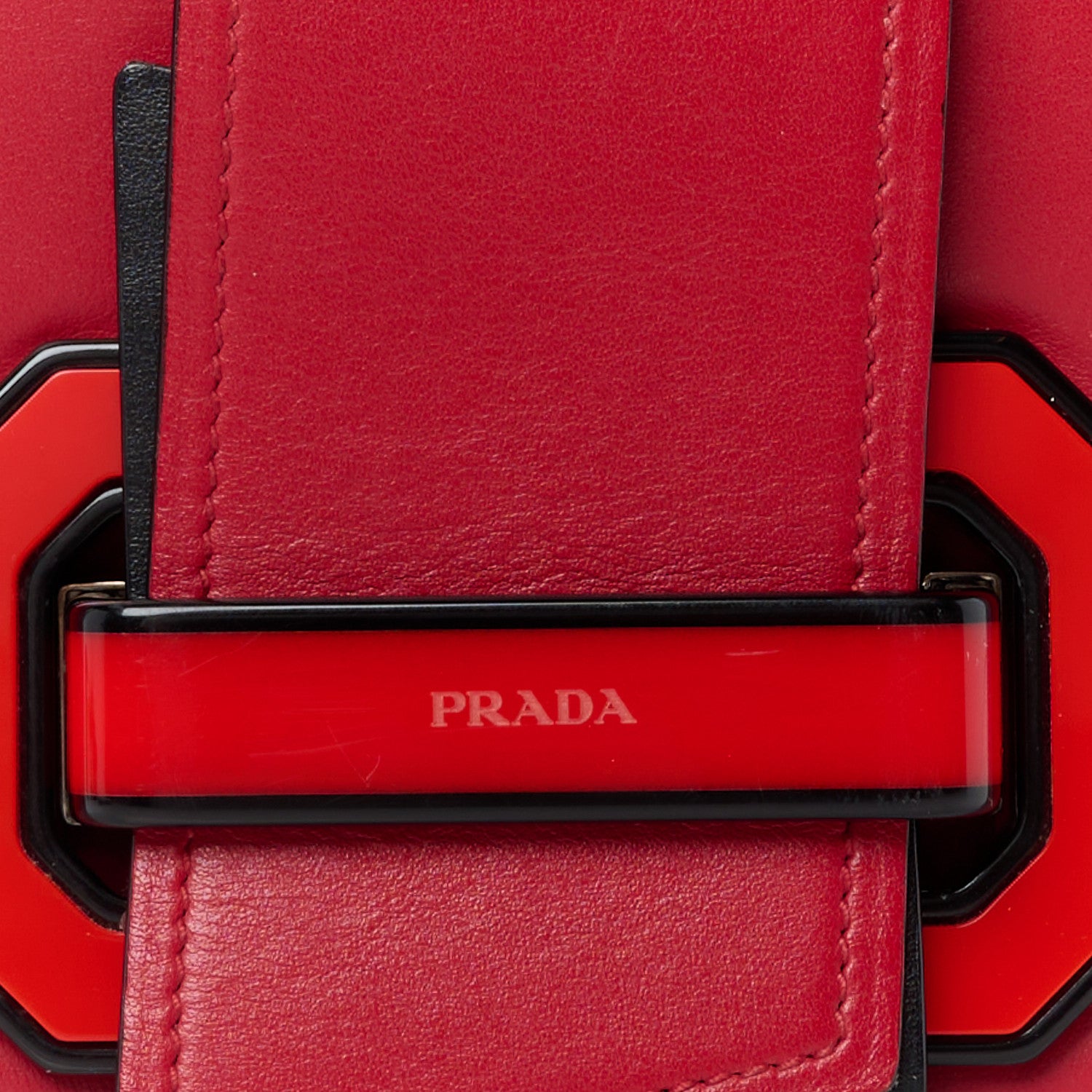 Prada City Calf Plex Ribbon Bag Red 9 of 13