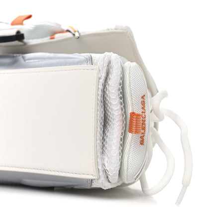 Balenciaga Faux Calfskin Fabric Glow In The Dark Small Sneakerhead Top Handle Bag White Orange 9 of 9