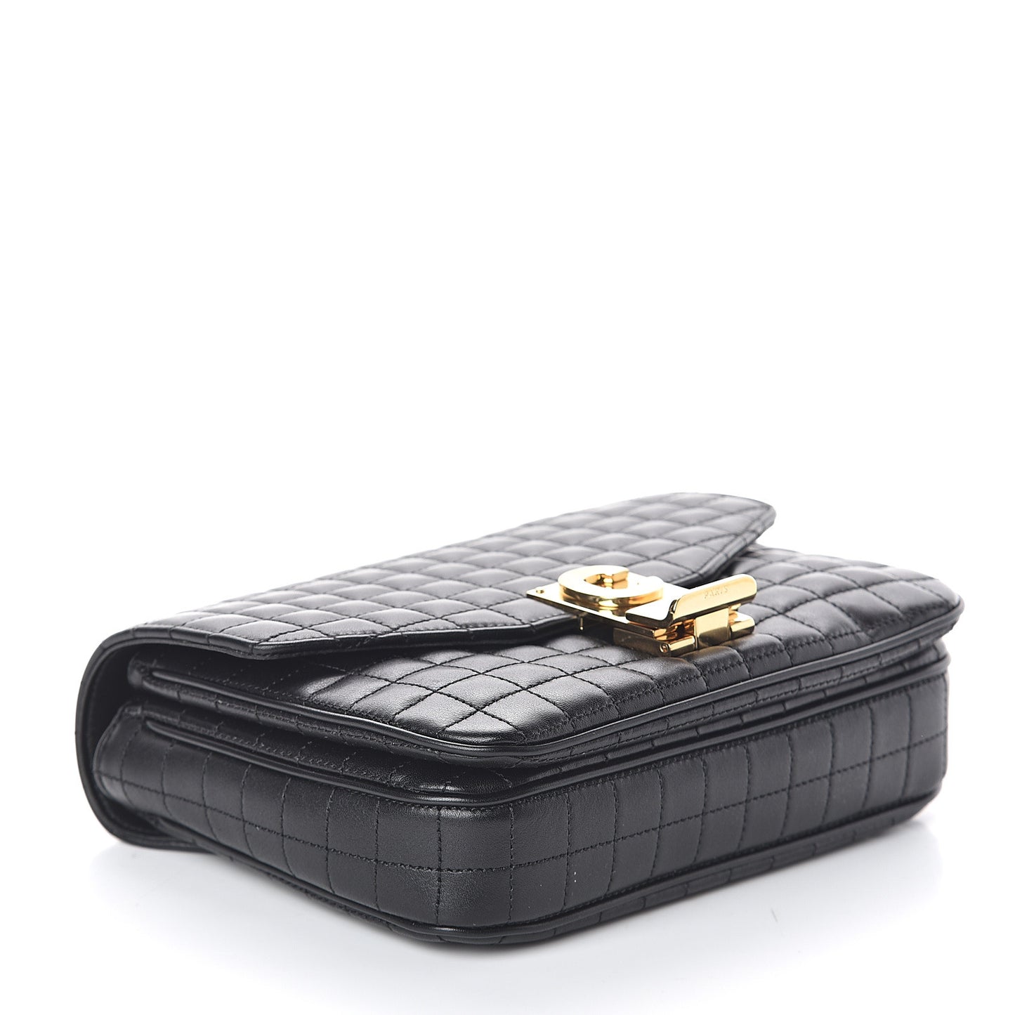 Calfskin Quilted Small C Bag Black