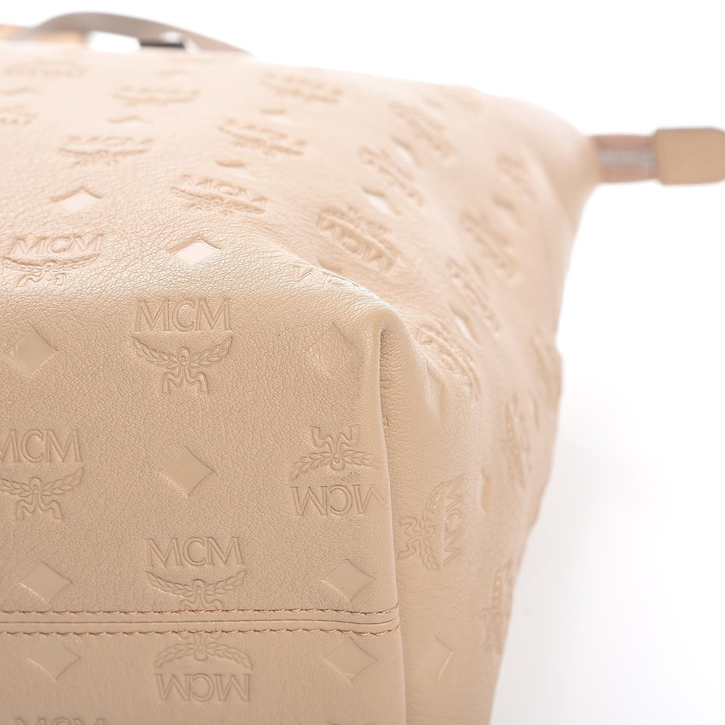 Calfskin Ottomar Monogram Medium Klara Top Zip Tote New Beige