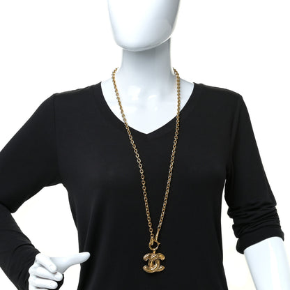Chanel Metal Quilted CC Long Necklace Gold 2 of 5