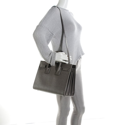 Saint Laurent Snake Embossed Small Sac De Jour Fog 2 of 7