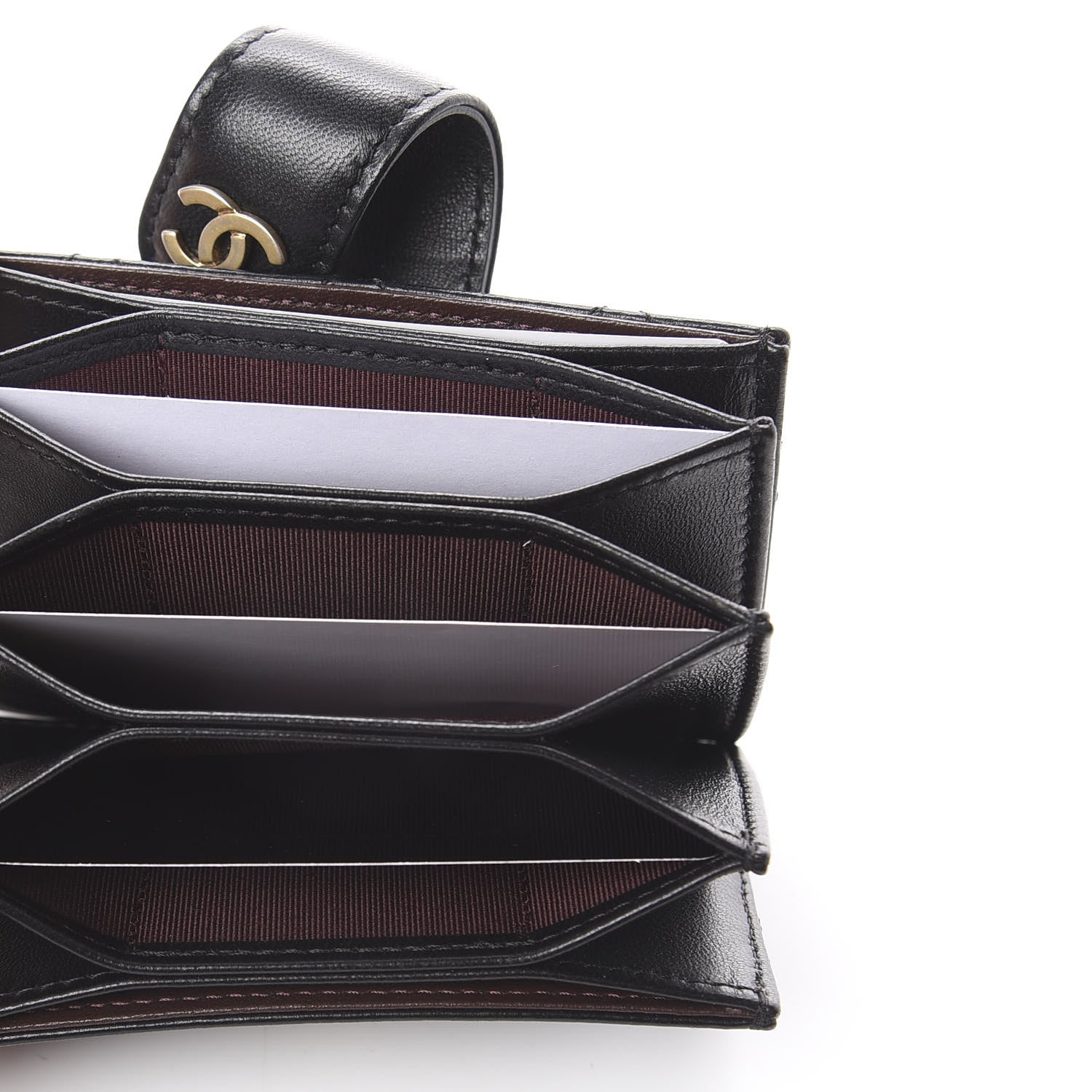 Chanel Lambskin Quilted Gusseted Card Holder Black 4 of 7