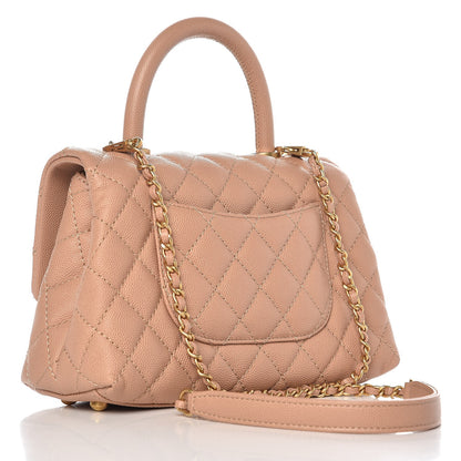 Chanel Caviar Quilted Mini Coco Handle Flap Beige 4 of 8