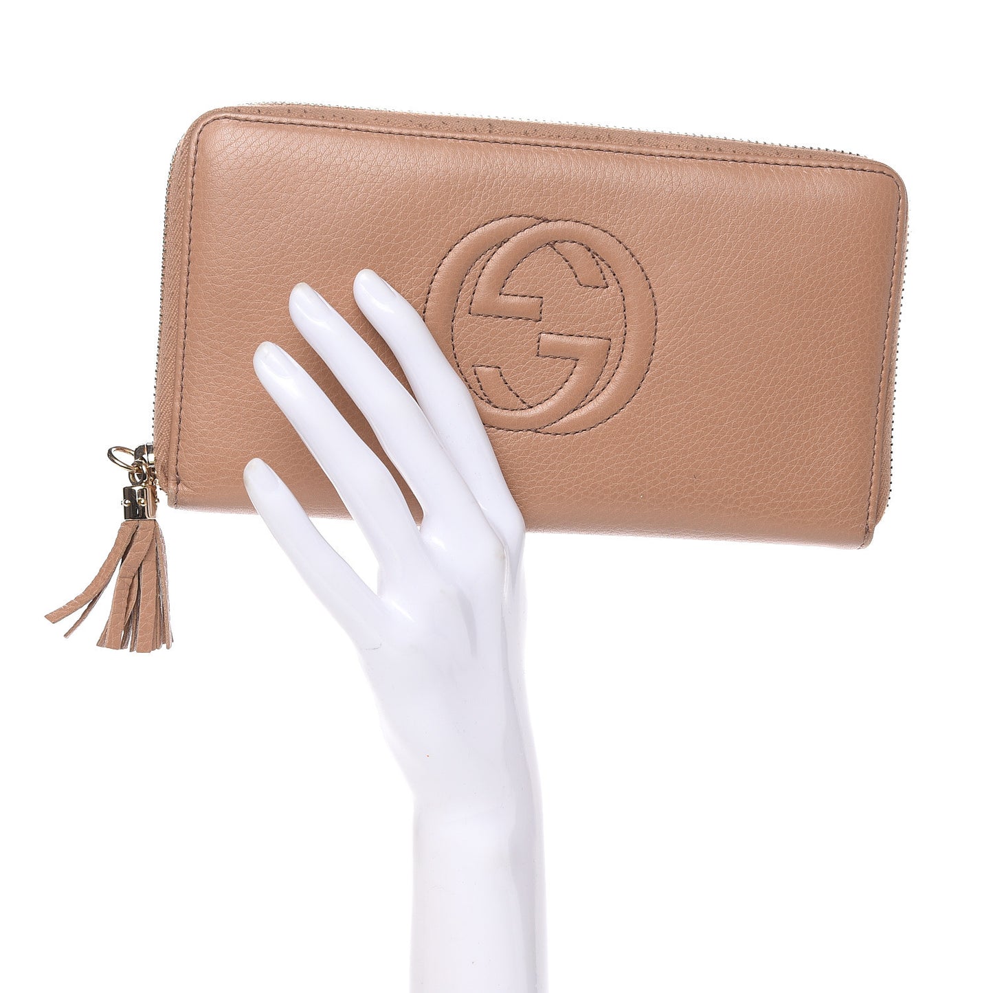 Calfskin Soho Zip Around Wallet Camelia
