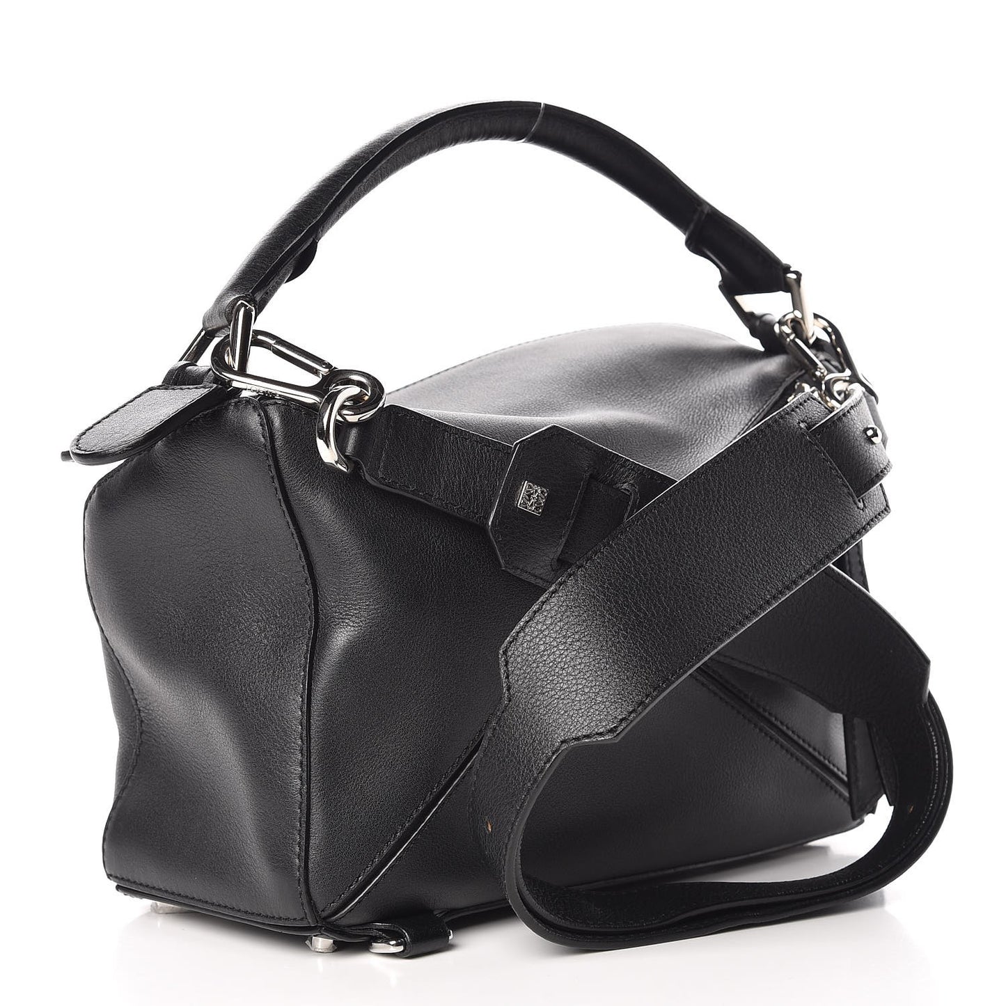 Calfskin Small Puzzle Bag Black