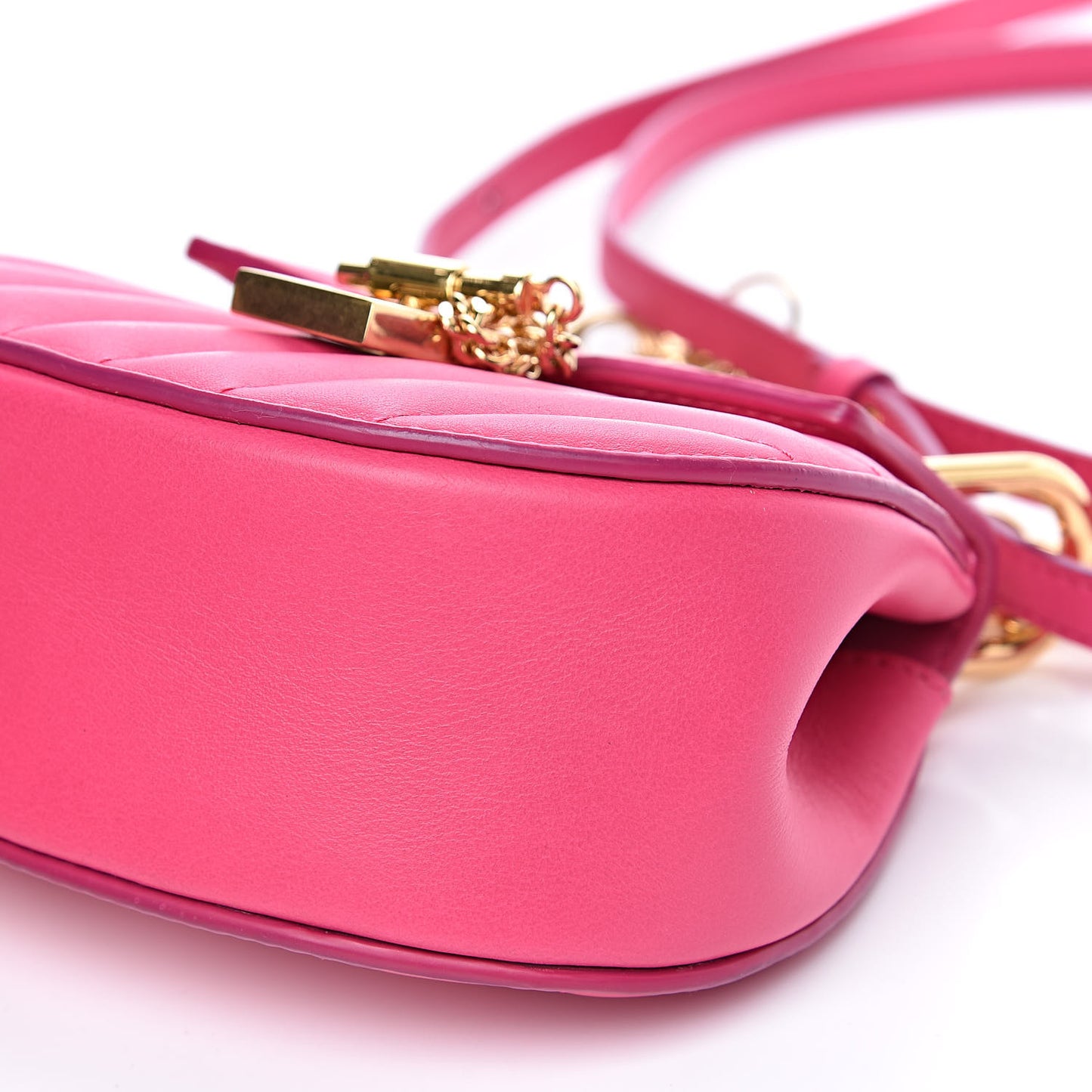 Calfskin Quilted Nano Drew Bijou Shoulder Bag Fuchsia Rose