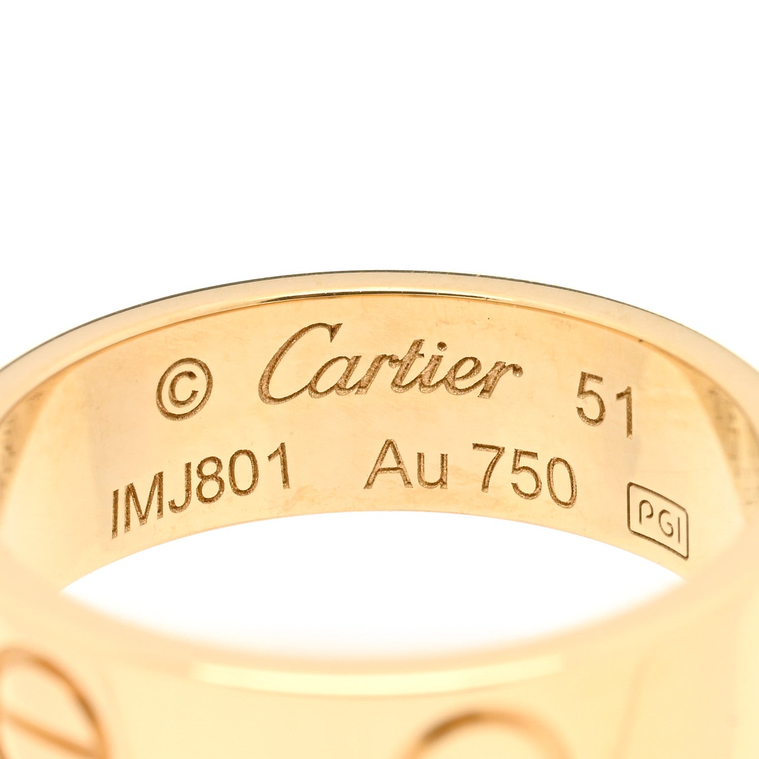 Cartier 18K Yellow Gold 5.5mm LOVE Ring 51 5.75 4 of 4