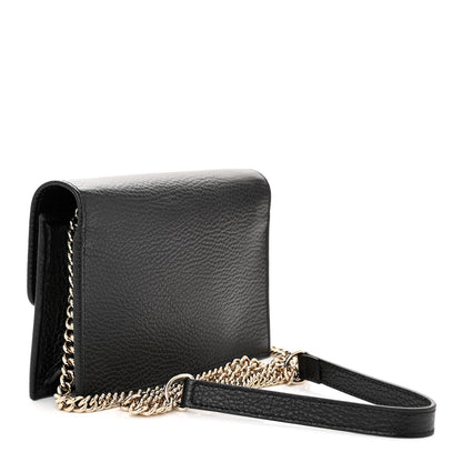 Gucci Dollar Calfskin Interlocking G Chain Wallet Black 4 of 10
