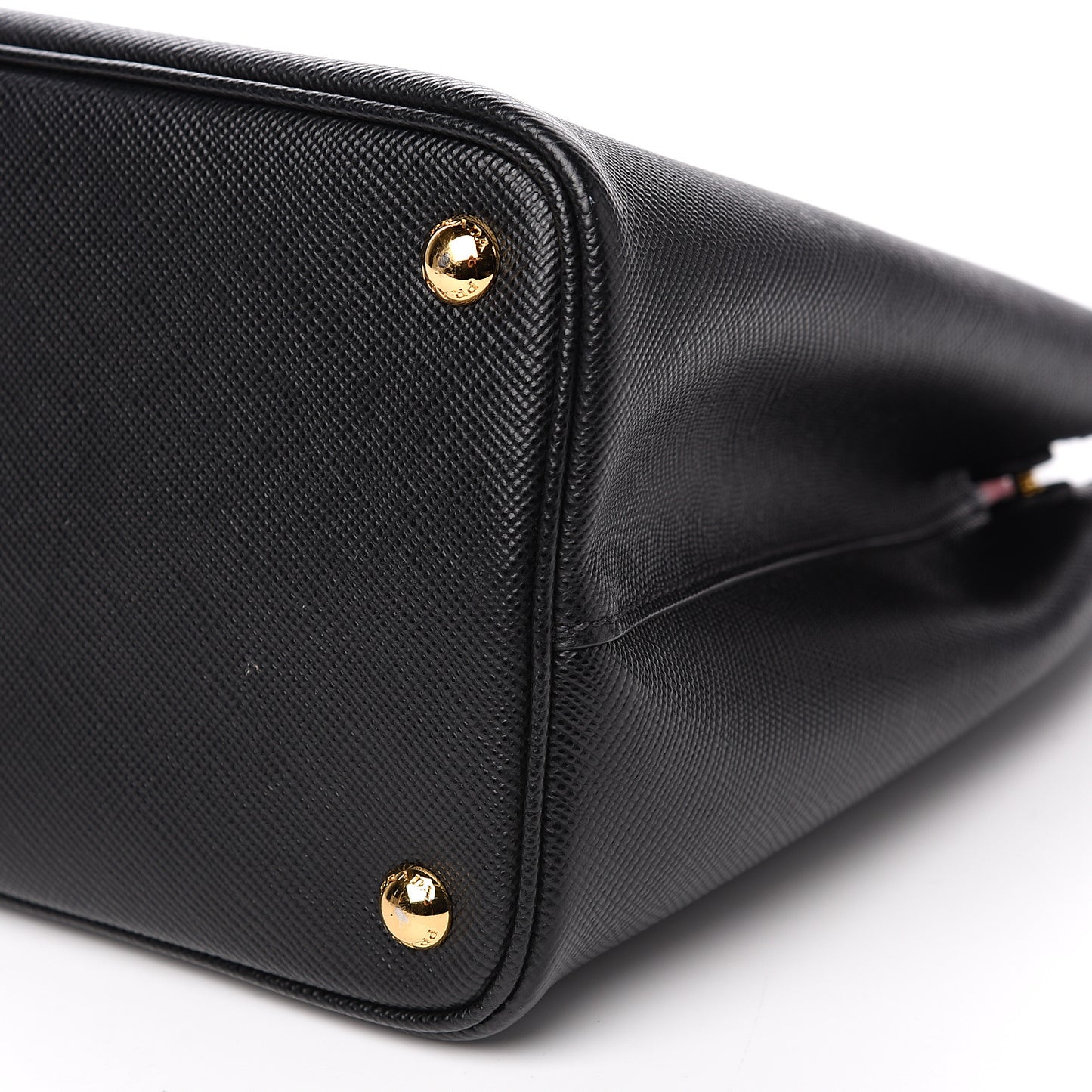 Saffiano Cuir Medium Double Bag Black Fuoco