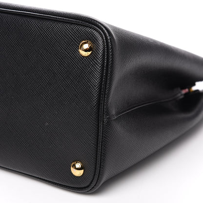 Prada Saffiano Cuir Medium Double Bag Black Fuoco 8 of 10