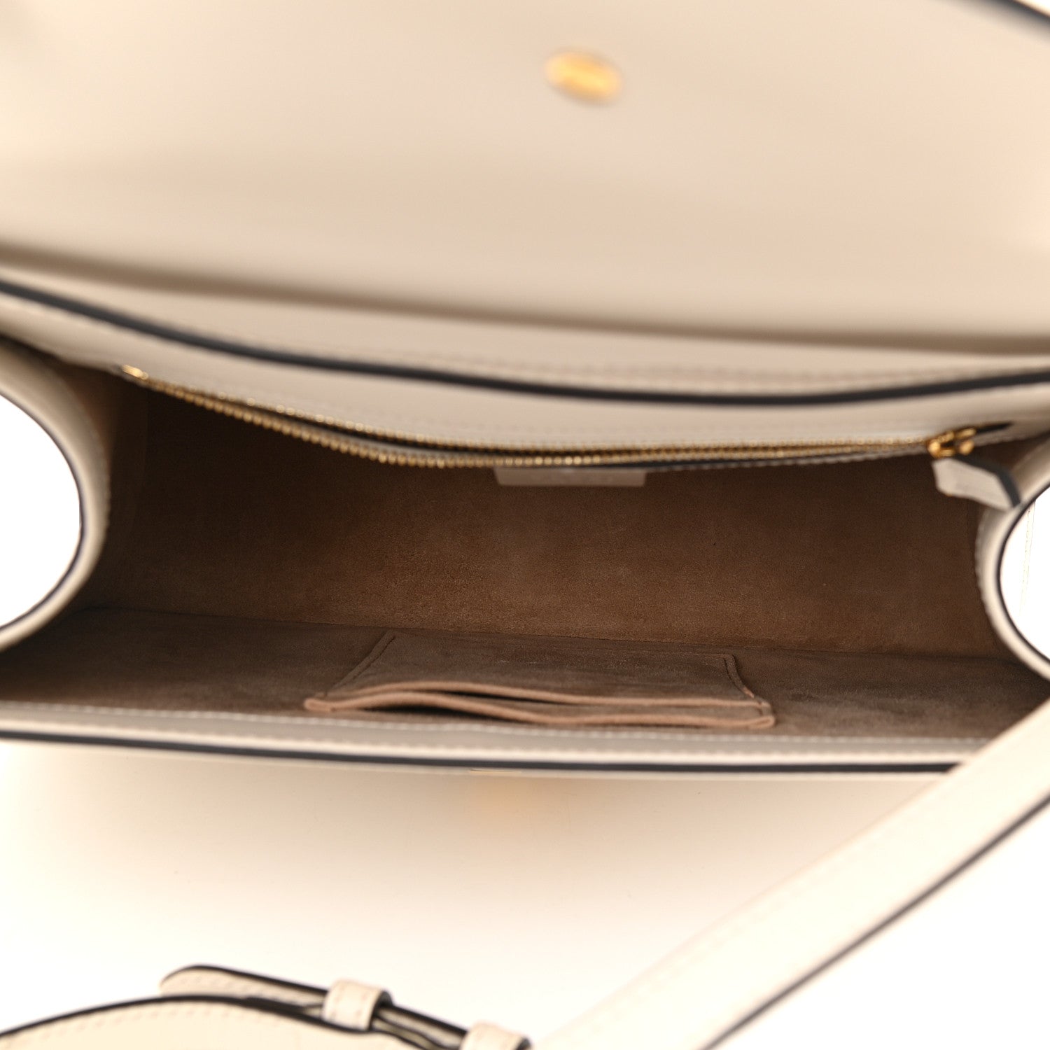 Gucci Calfskin Web Medium Sylvie Top Handle Bag White 5 of 9