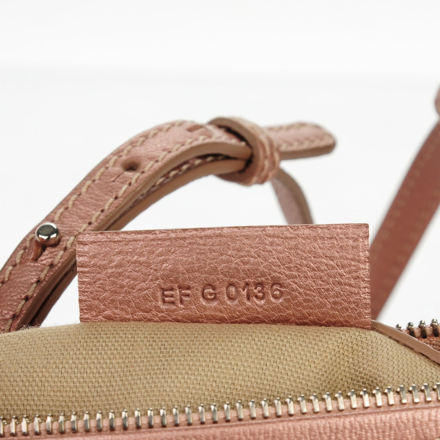 Metallic Calfskin Mini Pandora Champagne