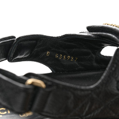 Chanel Grained Calfskin Velcro Dad Sandals 36 Black 8 of 8