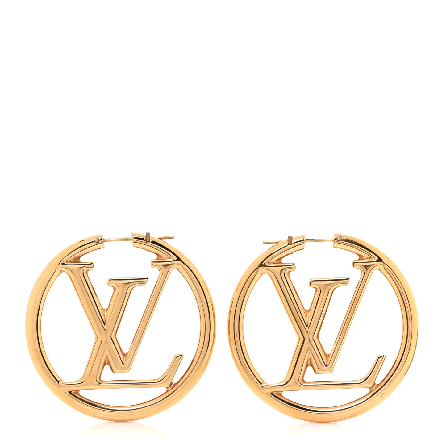 Metal Louise Hoop Earrings Gold