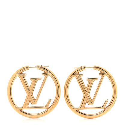 Louis Vuitton Metal Louise Hoop Earrings Gold 1 of 5