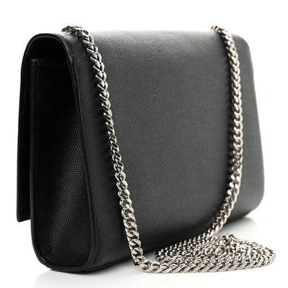 Saint Laurent Grain De Poudre Medium Classic Monogram Kate Satchel Black 3 of 17