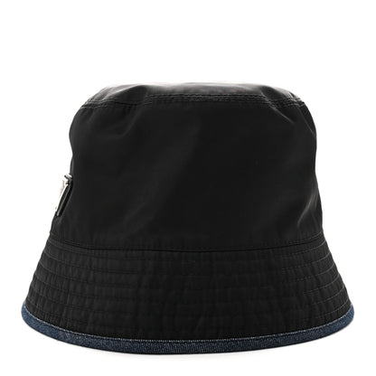 Prada Denim Re-Nylon Reversible M Bucket Hat Blue Black 5 of 11