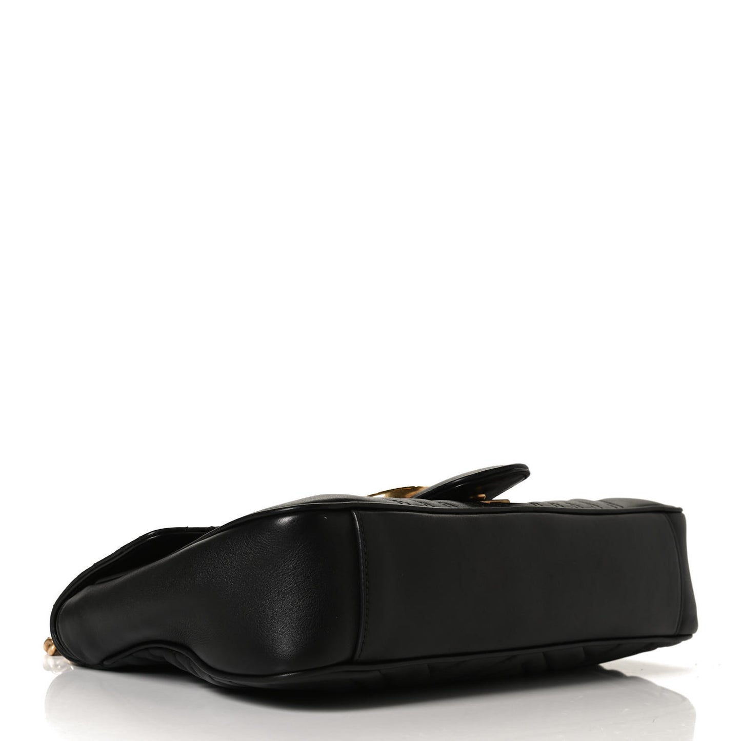 Calfskin Matelasse Medium GG Marmont Shoulder Bag Black