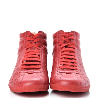 Gucci Guccissima Mens High Top Sneakers 9.5 Rosso 2 of 10