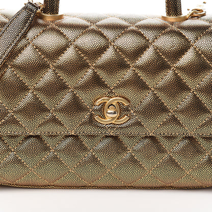 Chanel Metallic Caviar Quilted Mini Coco Handle Flap Gold 8 of 8