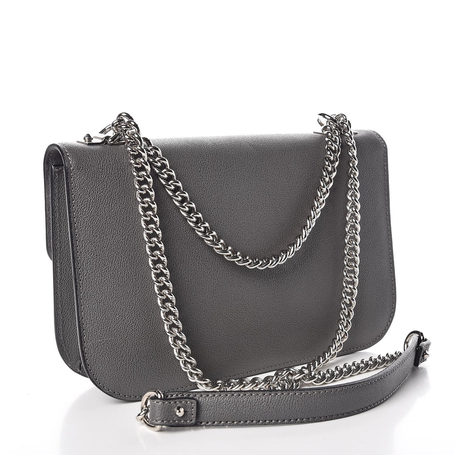 Calfskin Medium Insignia Flap Grey