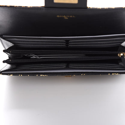 Chanel Calfskin Crocodile Embossed Graffiti 2.55 Cocodile Reissue Long Flap Black Gold 5 of 8