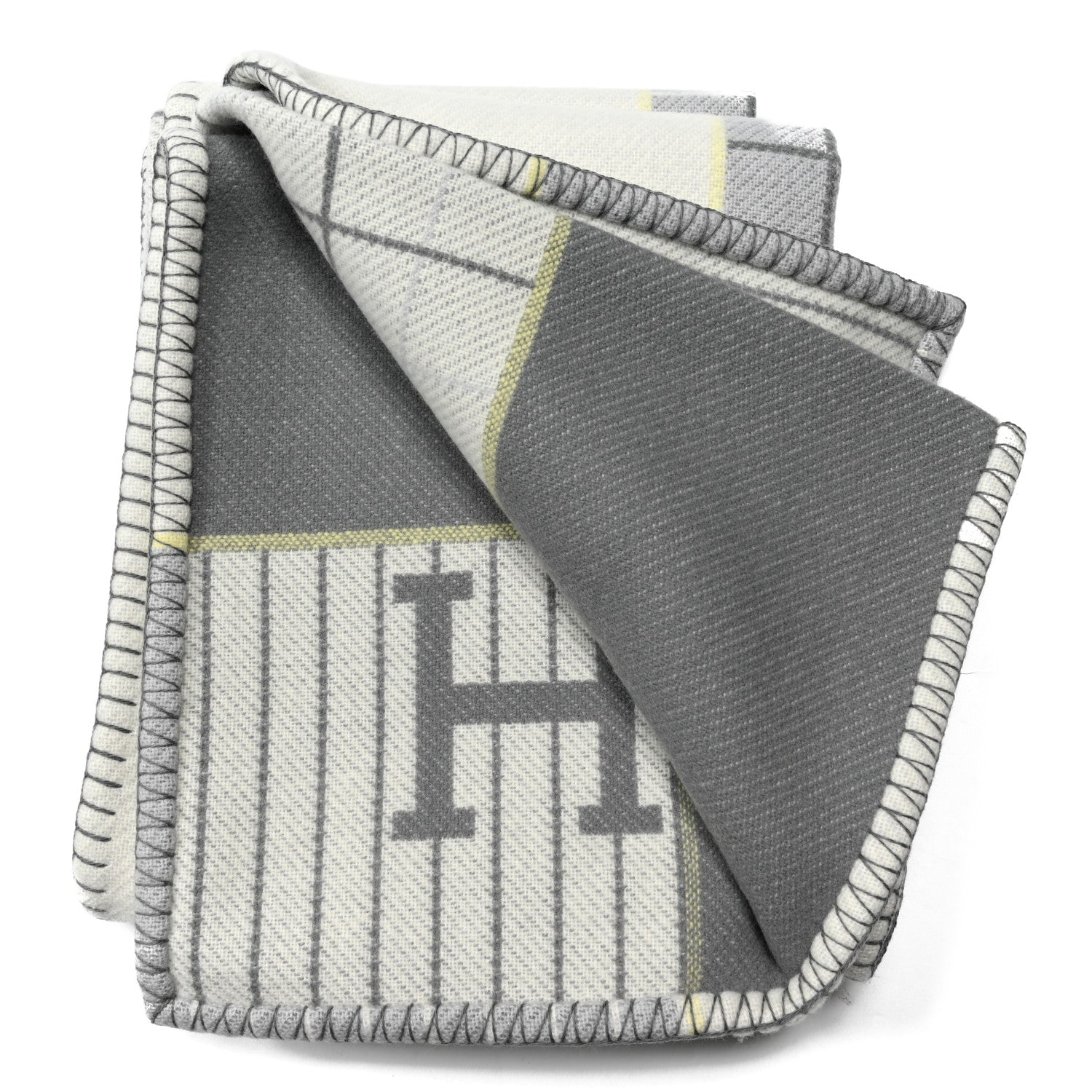 Hermes Wool Cashmere Avalon Cabriole Blanket Gris Perle 2 of 3
