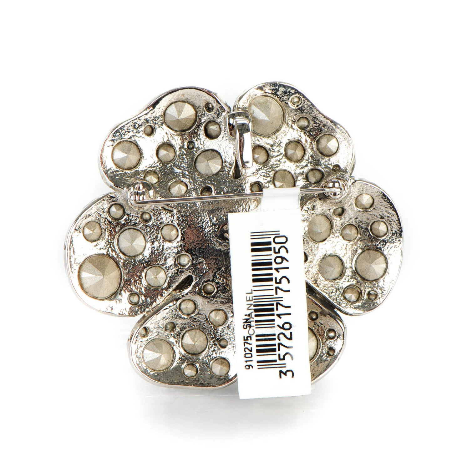 Swarovski Crystal Camellia CC Brooch Silver