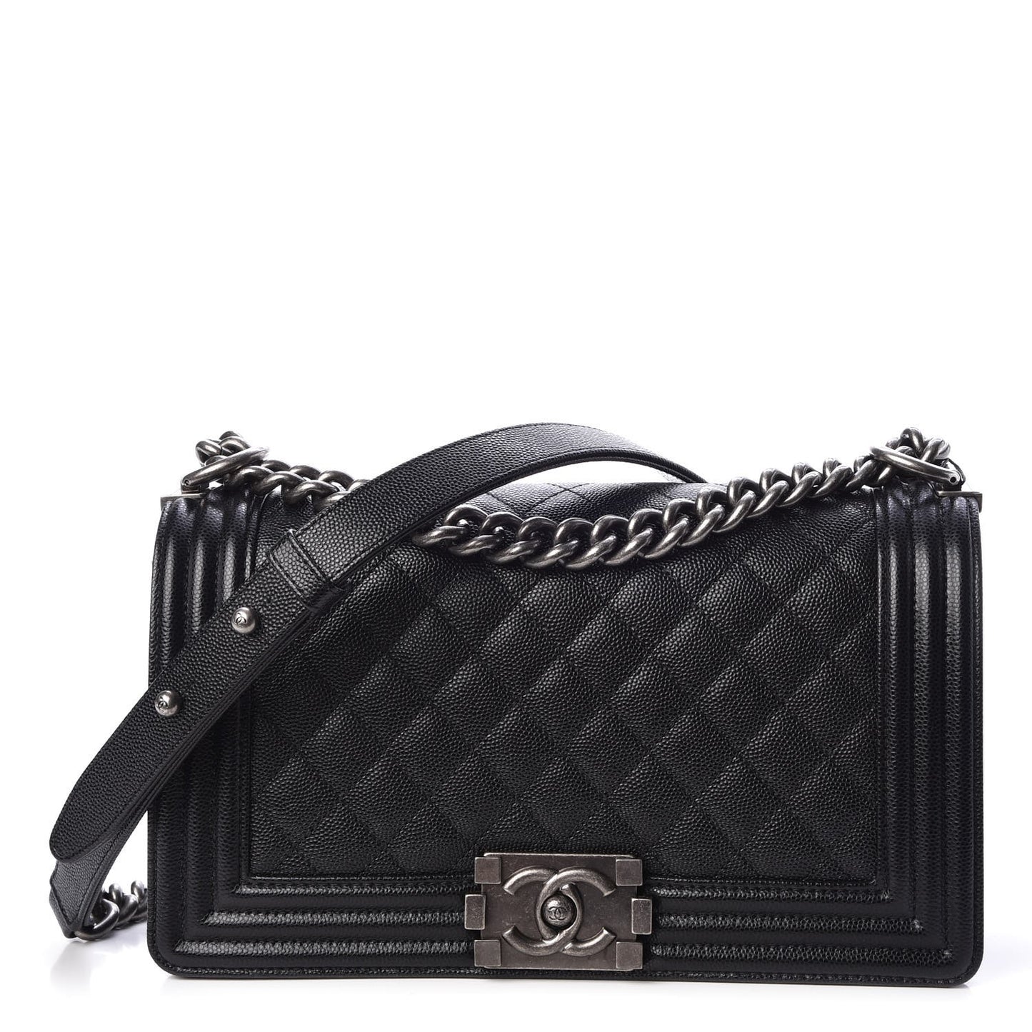 Caviar Quilted Medium Boy Flap Black