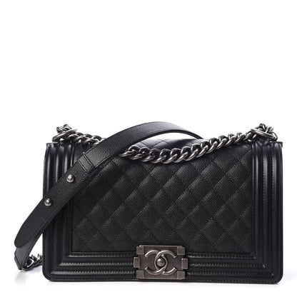 Chanel Caviar Quilted Medium Boy Flap Black 1 of 8