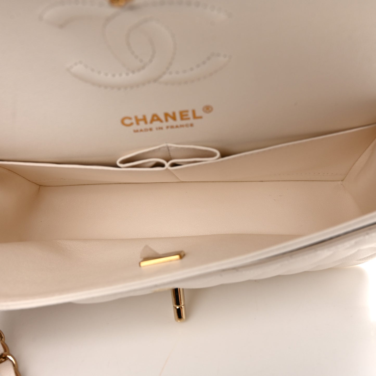 Caviar Quilted Small Double Flap White