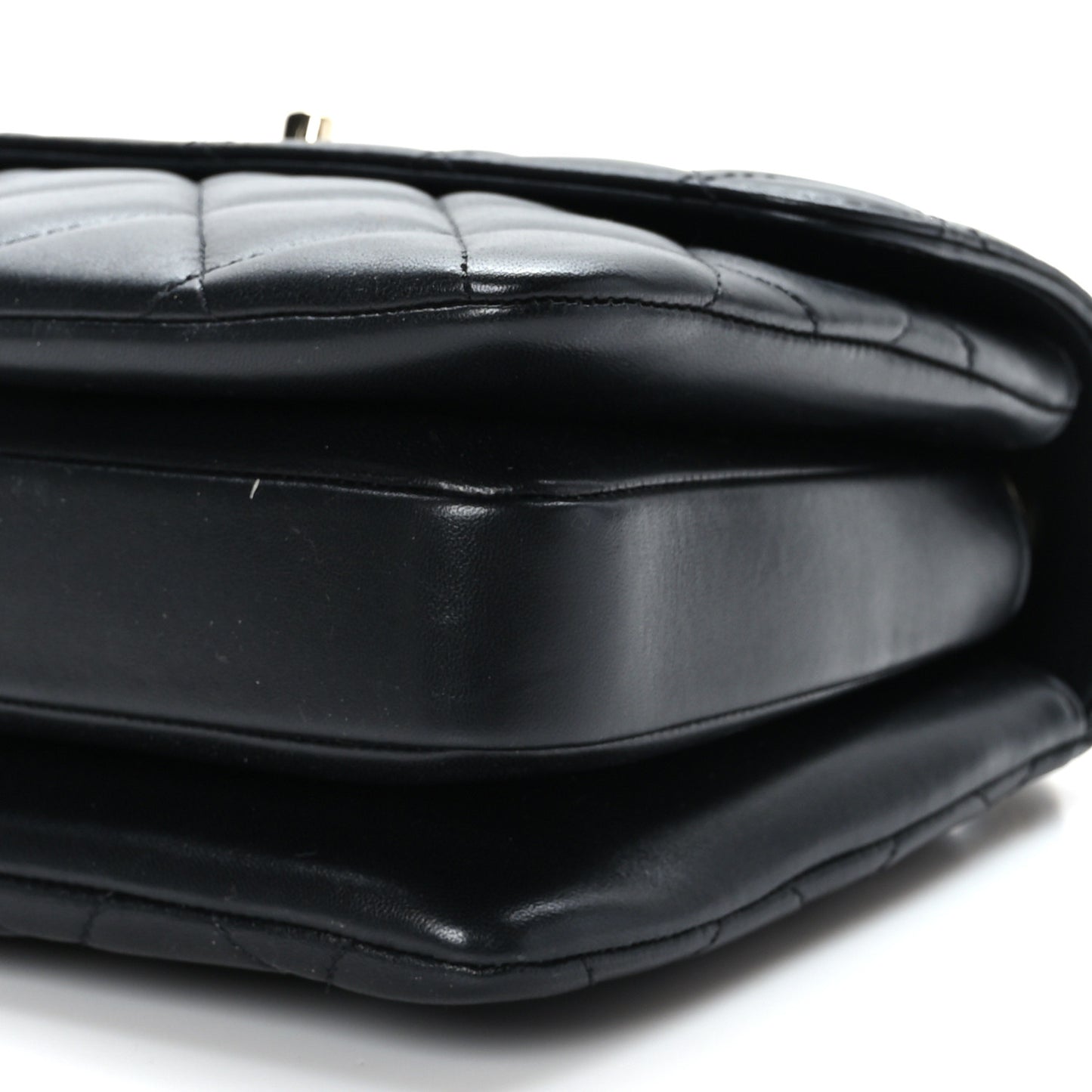 Lambskin Quilted Small Trendy CC Dual Handle Flap Bag Black