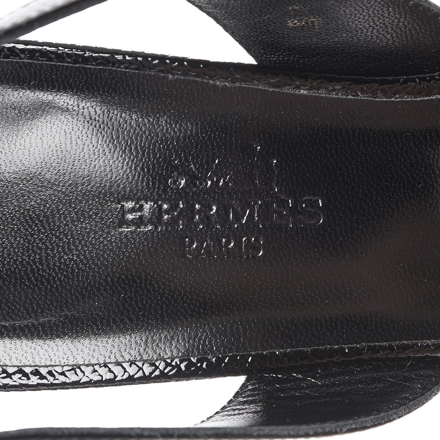 Patent Epsom Night 70 Slingback Sandals 37 Black