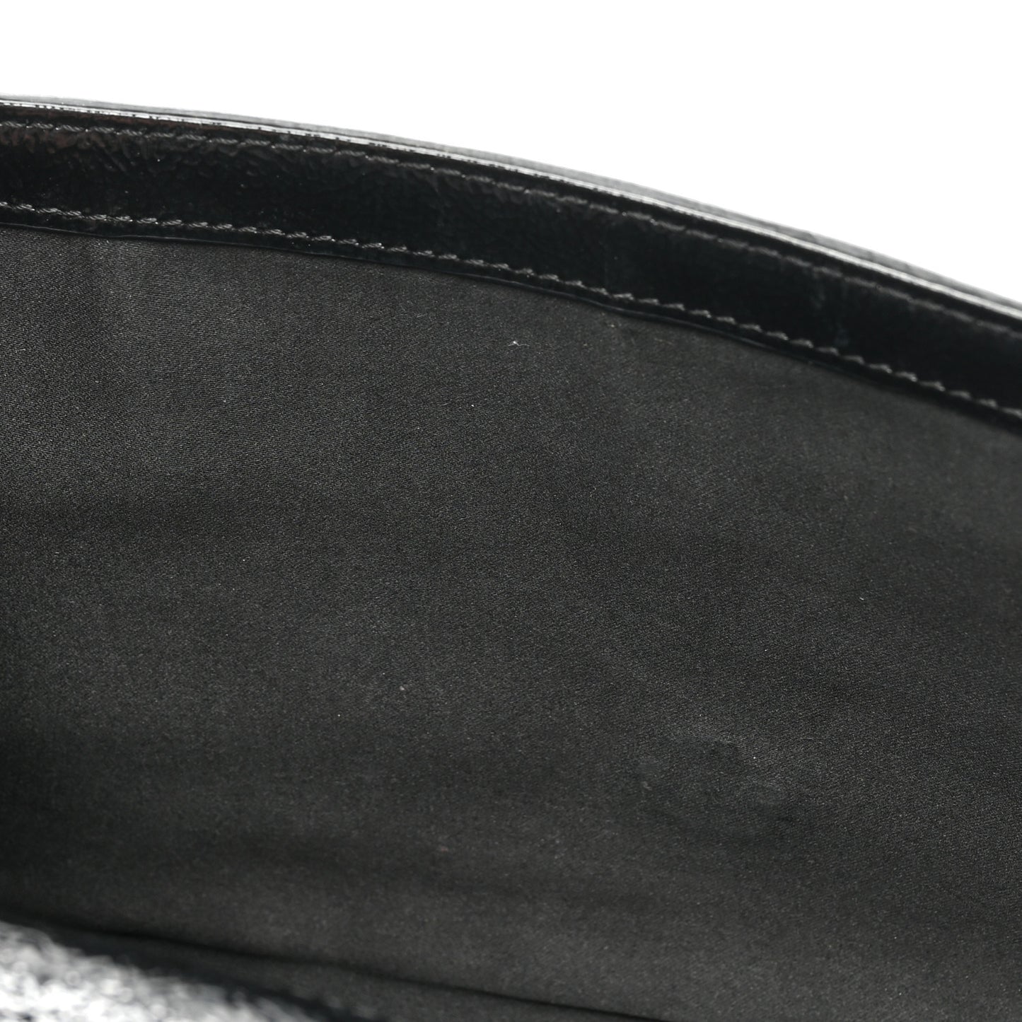 Textured Patent Monogram Large Belle De Jour Clutch Black