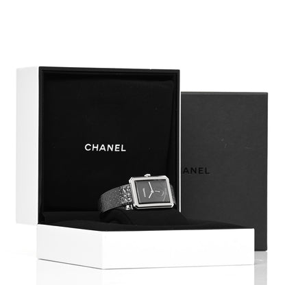 Chanel Stainless Steel Calfskin 29mm Boy-Friend Tweed Manual Winding Watch Black 5 of 5