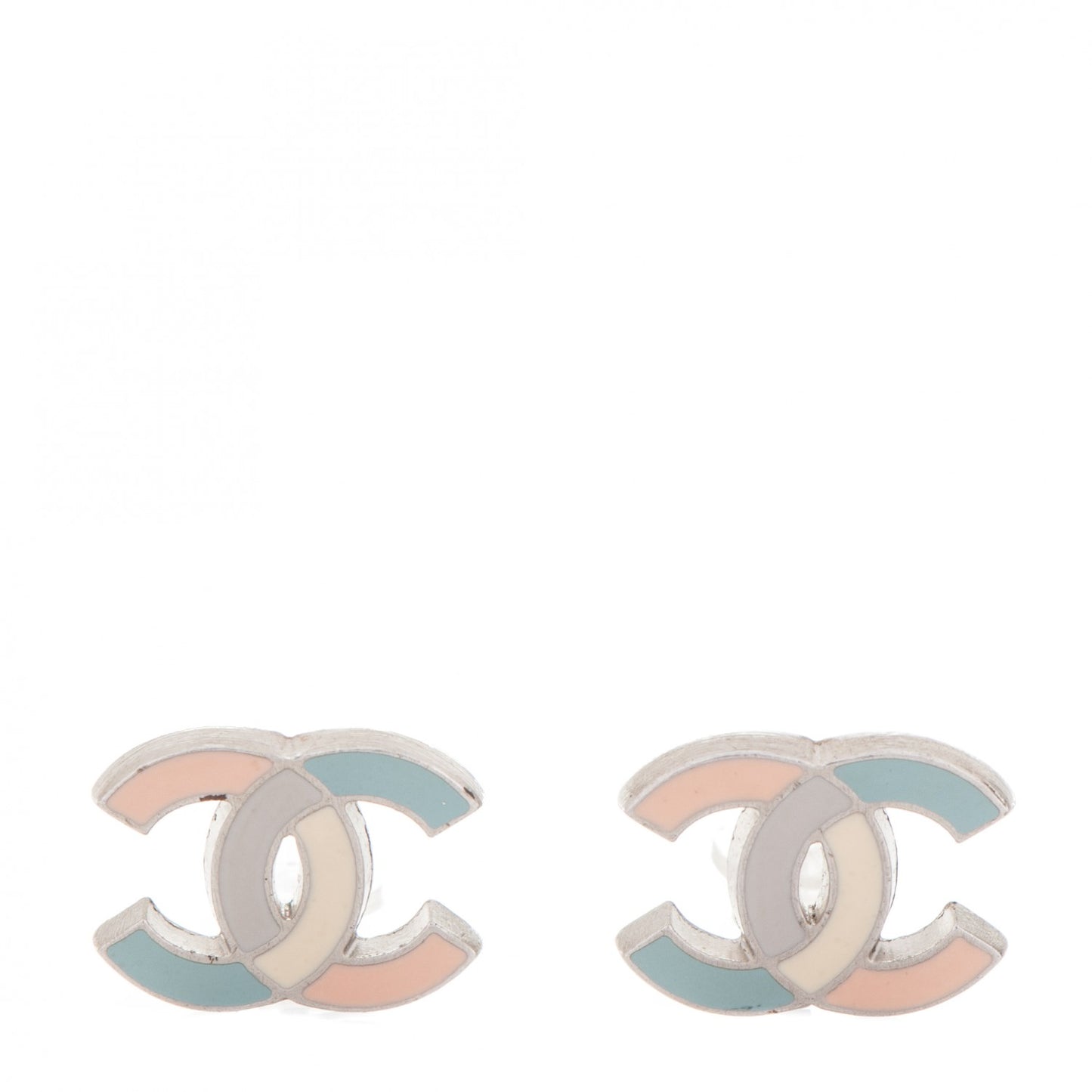 Enamel CC Clip On Earrings Multicolor