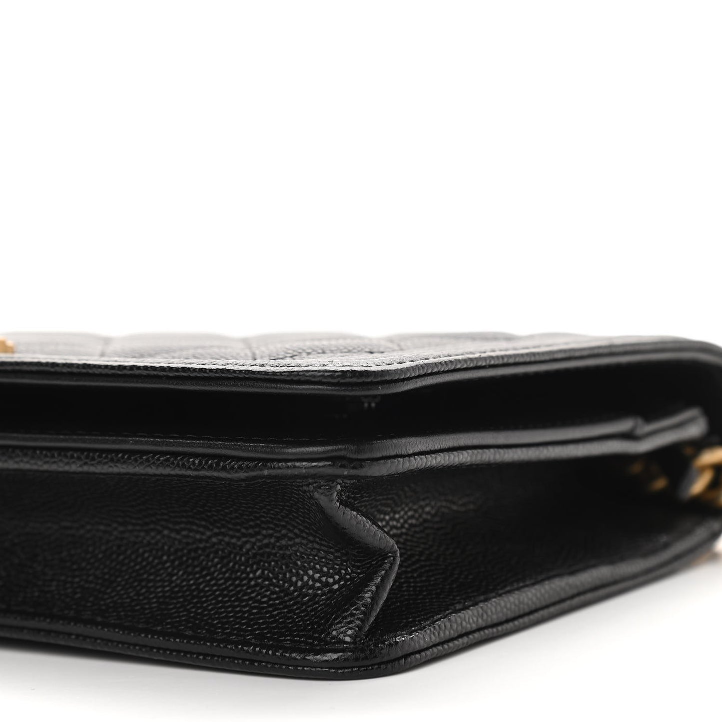 Caviar Quilted Boy Wallet On Chain WOC Black