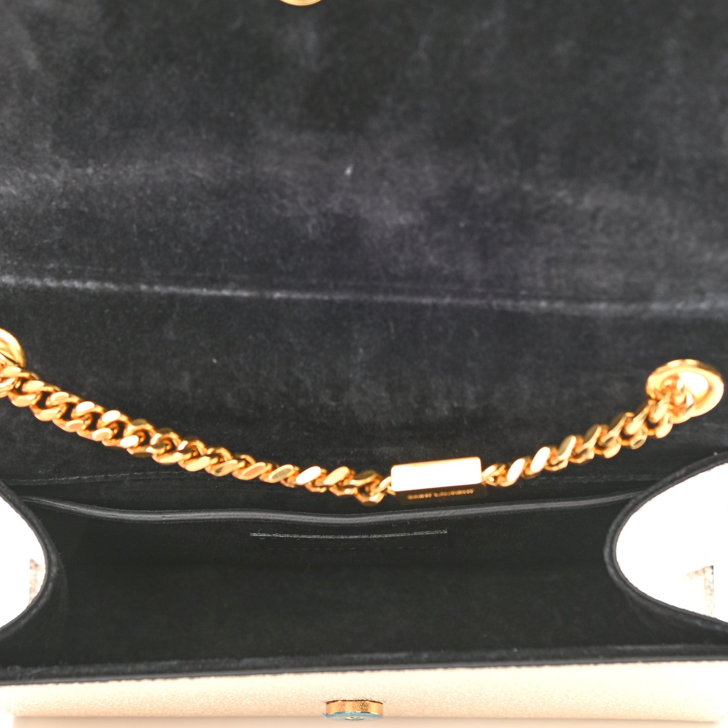 Metallic Calfskin Small Classic Monogram Kate Satchel Gold