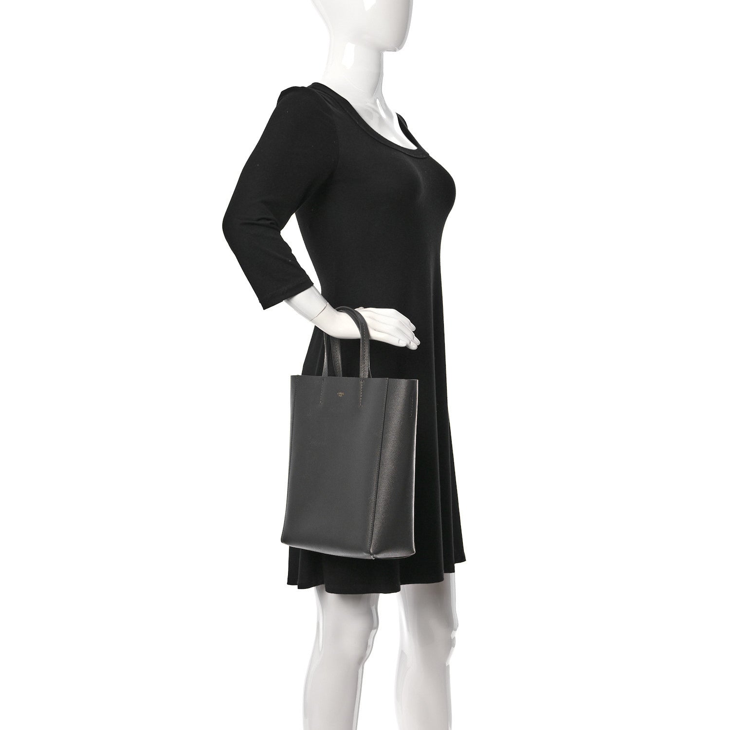 Celine Grained Calfskin Small Vertical Cabas Grey 2 of 10