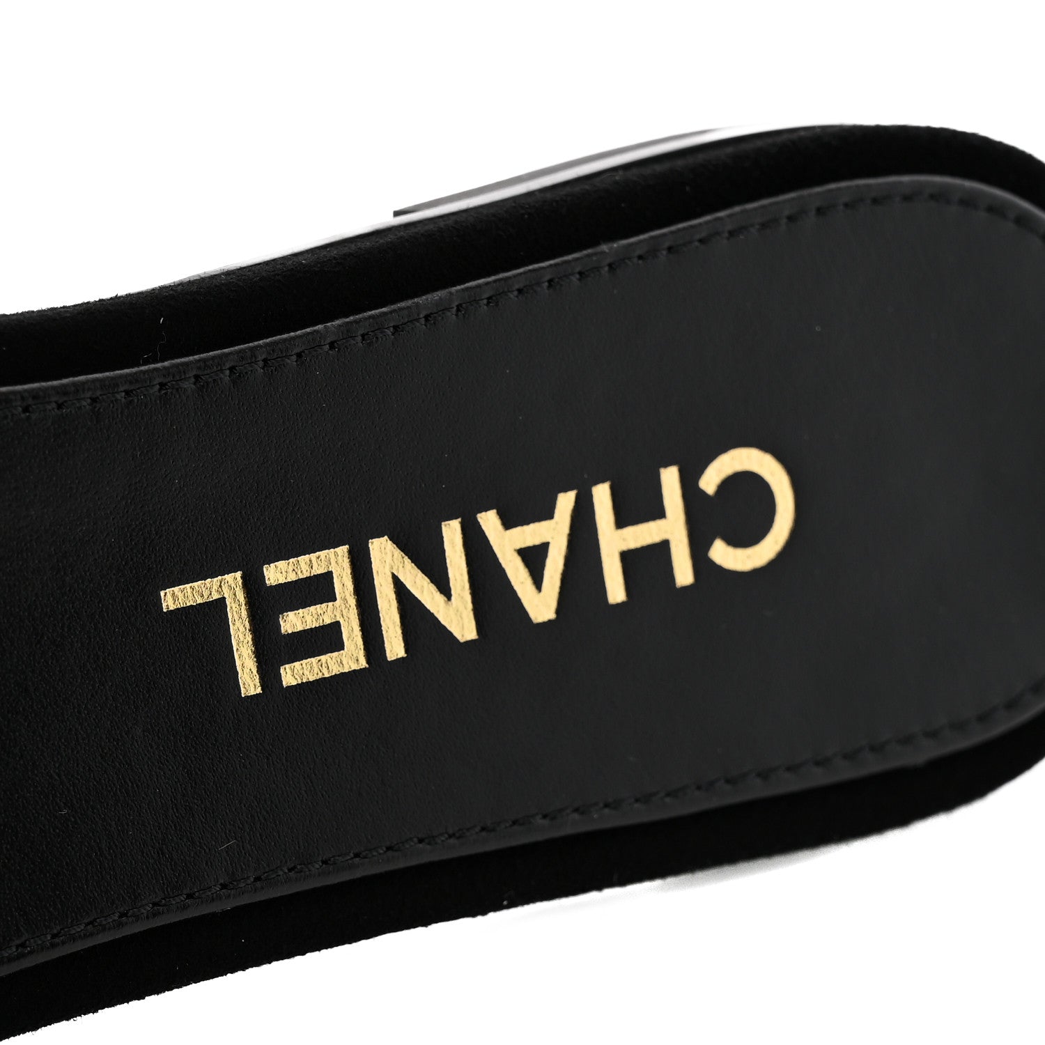 Chanel Suede Kidskin Velcro Crystal CC Mules 38.5 Black 8 of 10