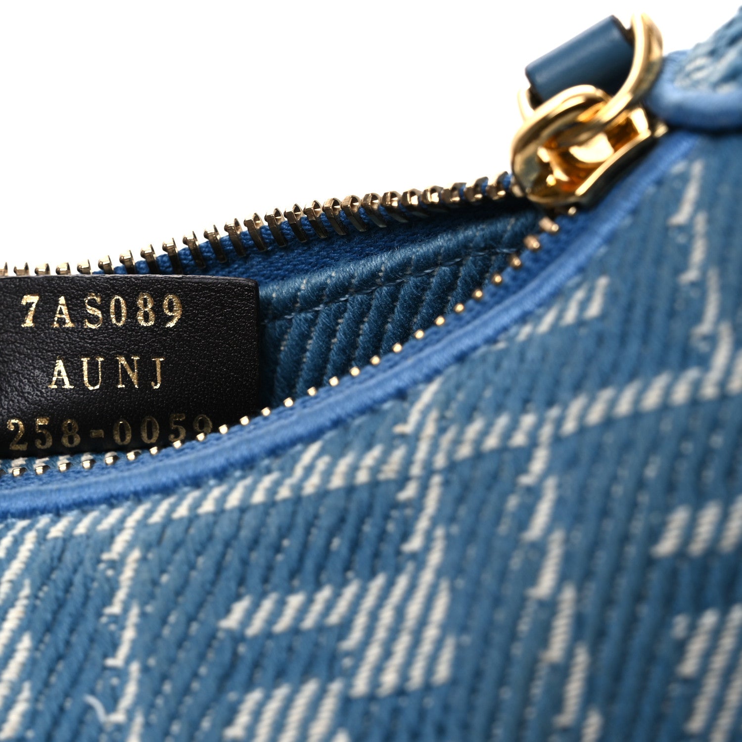 Fendi Denim Effect Fabric Jacquard FF Nano Fendigraphy Hobo Charm Blue 7 of 10
